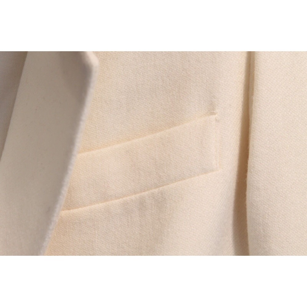 Madisons Vintage Wool Blazer Womens size 10 Ivory Lined Single Breasted - Picture 4 of 11